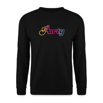 Party Schnörkel feiern bunt Regenbogen Kontur Fun - Unisex Pullover - Schwarz - Vorne - Alina (178cm) & Michal (187cm)