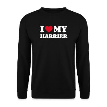 J'aime mon Harrier - Sweat-shirt Unisexe - noir - Devant - Alina (178cm) & Michal (187cm)