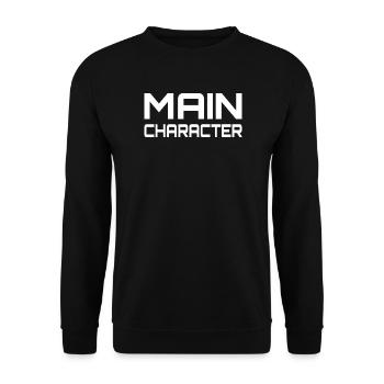 Main Character Gaming Saying - Unisex Sweatshirt - black - Front - Alina (178cm) & Michal (187cm)
