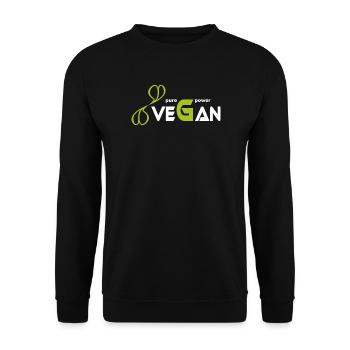 pure_vegan_power - Sweat-shirt Unisexe - noir - Devant - Alina (178cm) & Michal (187cm)