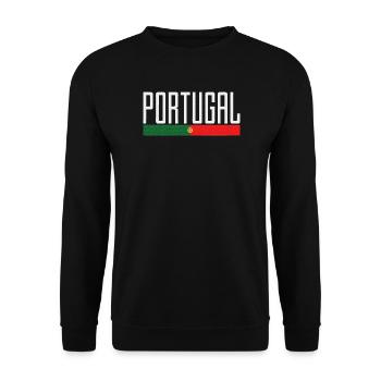 Portugal Flag Typography - Unisex Sweatshirt - black - Front - Alina (178cm) & Michal (187cm)