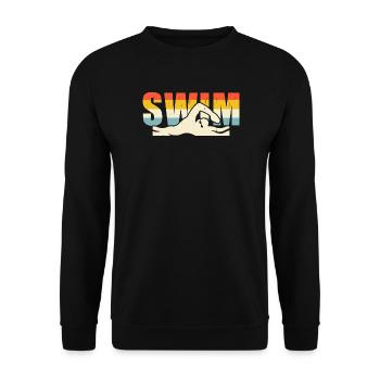 Schwimmen Wassersport Schwimmer Geschenke - Unisex Pullover - Schwarz - Vorne - Alina (178cm) & Michal (187cm)