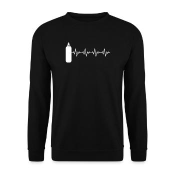 Boxer_2_EKG_weiss - Unisex Pullover - Schwarz - Vorne - Alina (178cm) & Michal (187cm)