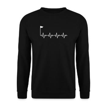 Golf Golfer Golf Golf Hole avec drapeau ECG Battement de cœur - Sweat-shirt Unisexe - noir - Devant - Alina (178cm) & Michal (187cm)
