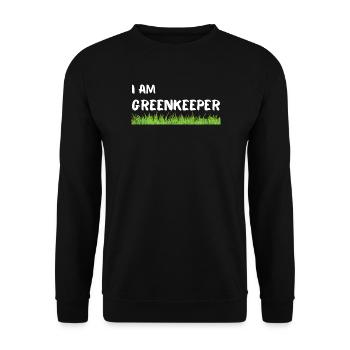 Retro Greenkeeper - Professionelle Rasenpflege - Unisex Pullover - Schwarz - Vorne - Alina (178cm) & Michal (187cm)