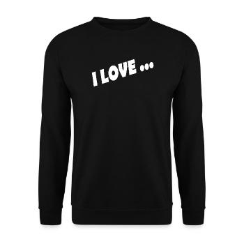I LOVE ... - Unisex Pullover - Schwarz - Vorne - Alina (178cm) & Michal (187cm)