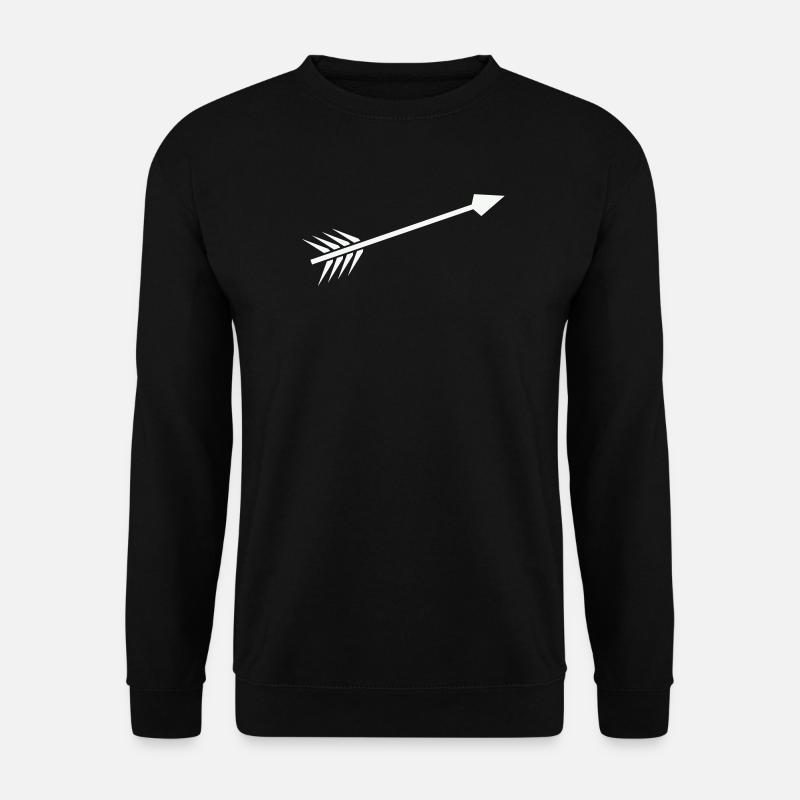 Weißer Pfeil mit Feder - Unisex Pullover - Schwarz