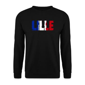 Lille Frankreich - Unisex Pullover - Schwarz - Vorne - Alina (178cm) & Michal (187cm)