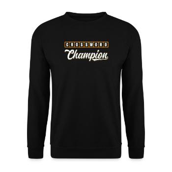 Conception typographique de Champion des mots croisés - Sweat-shirt Unisexe - noir - Devant - Alina (178cm) & Michal (187cm)