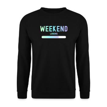 Weekend loading Wochenende und Freizeit - Unisex Pullover - Schwarz - Vorne - Alina (178cm) & Michal (187cm)