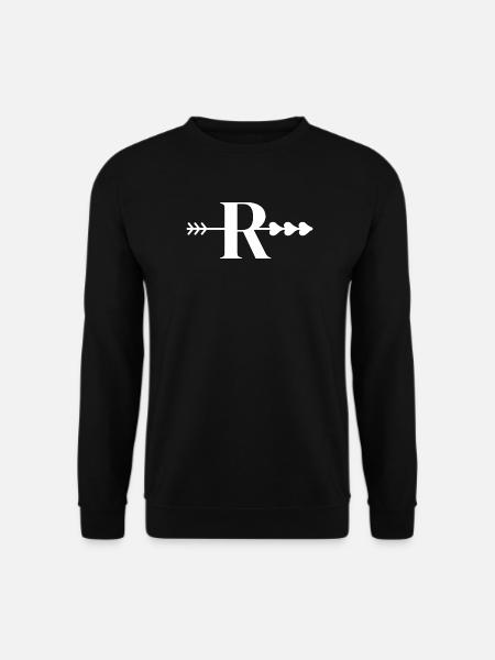 Buchstabe R Pfeilherz - Unisex Pullover - Schwarz
