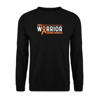Ich bin ein Krieger – Kämpfer gegen Leukämiebewusstsein - Unisex Pullover - Schwarz - Vorne - Alina (178cm) & Michal (187cm)