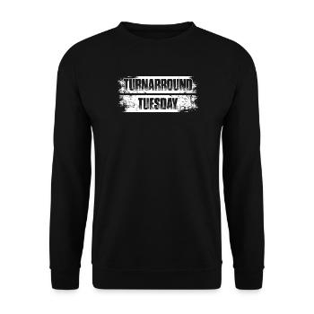 Turnarround tuesday Aktienmarkt Börse Trader - Unisex Pullover - Schwarz - Vorne - Alina (178cm) & Michal (187cm)