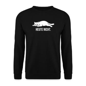 Heute nicht Faule Katze - Unisex Pullover - Schwarz - Vorne - Alina (178cm) & Michal (187cm)