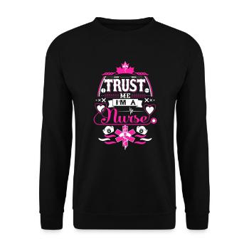 Nurse Trust - Unisex Sweatshirt - black - Front - Alina (178cm) & Michal (187cm)