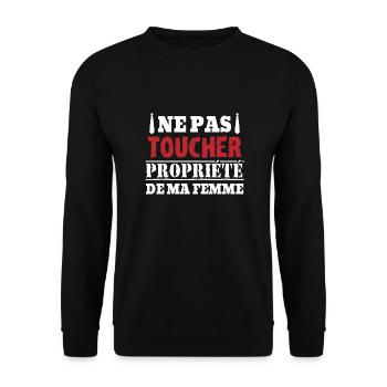 Ne pas toucher propriété de ma femme cadeau humour - Sweat-shirt Unisexe - noir - Devant - Alina (178cm) & Michal (187cm)