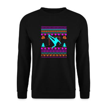 Handball player Ugly Christmas handball goalkeeper - Unisex Sweatshirt - black - Front - Alina (178cm) & Michal (187cm)