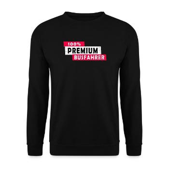 100% Premium Busfahrer Design / Geschenkidee - Unisex Pullover - Schwarz - Vorne - Alina (178cm) & Michal (187cm)