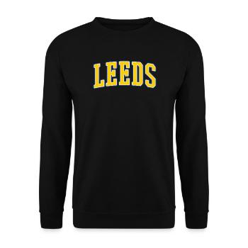 Leeds College Schriftzug - Unisex Pullover - Schwarz - Vorne - Alina (178cm) & Michal (187cm)