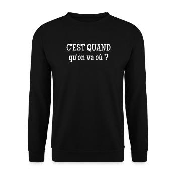 voyage, vacances, voyager, voyageur - Sweat-shirt Unisexe - noir - Devant - Alina (178cm) & Michal (187cm)