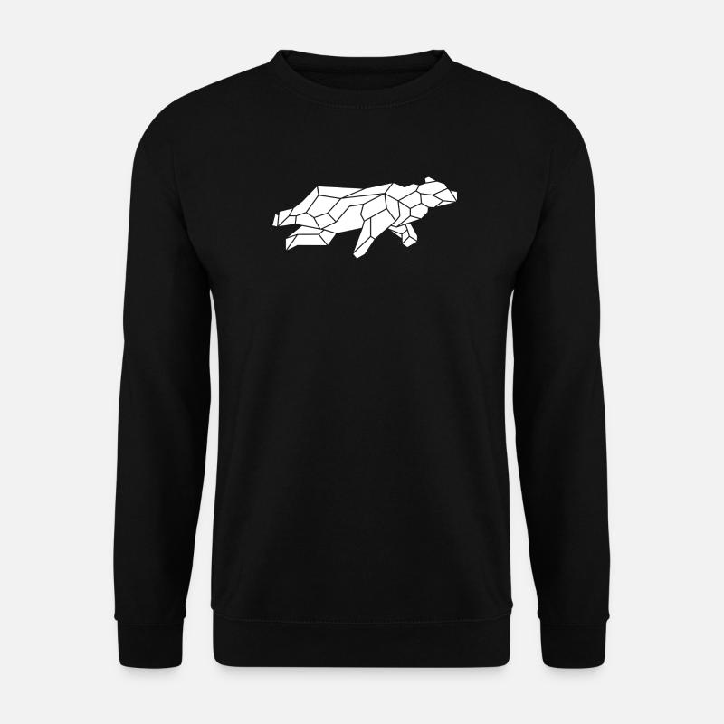 geometrischer weißer Bär - Unisex Pullover - Schwarz