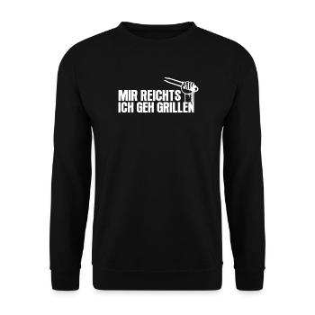 Mir reichts ich geh Grillen - BBQ Essen Design - Unisex Pullover - Schwarz - Vorne - Alina (178cm) & Michal (187cm)