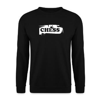 Schach Krone König Symbol Logo used look Turnier - Unisex Pullover - Schwarz - Vorne - Alina (178cm) & Michal (187cm)
