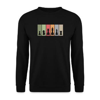 Chess pieces retro chess player club team logo - Unisex Sweatshirt - black - Front - Alina (178cm) & Michal (187cm)