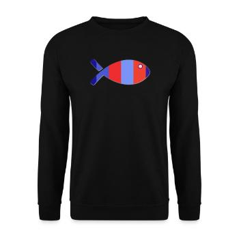 POISSON. POISSON D'AVRIL. VACANCES. ETE. HUMOUR - Sweat-shirt Unisexe - noir - Devant - Alina (178cm) & Michal (187cm)