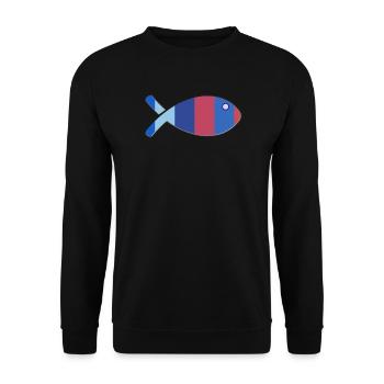 POISSON - Sweat-shirt Unisexe - noir - Devant - Alina (178cm) & Michal (187cm)