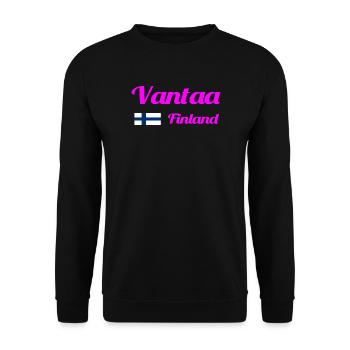 Vantaa Finnland Drucken - Unisex Pullover - Schwarz - Vorne - Alina (178cm) & Michal (187cm)