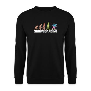 Die Evolution des Snowboard-Designs - Unisex Pullover - Schwarz - Vorne - Alina (178cm) & Michal (187cm)