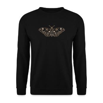 Vintage Moth – Black Gold Flowers - Unisex Sweatshirt - black - Front - Alina (178cm) & Michal (187cm)