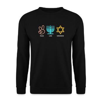 Hanukkah Chanukkah Hanukah - Unisex Pullover - Schwarz - Vorne - Alina (178cm) & Michal (187cm)