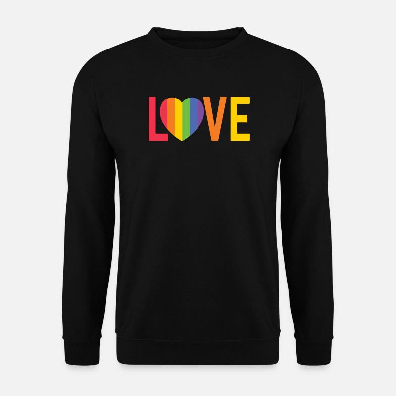 Regenbogenherz LOVE Design - Unisex Pullover - Schwarz