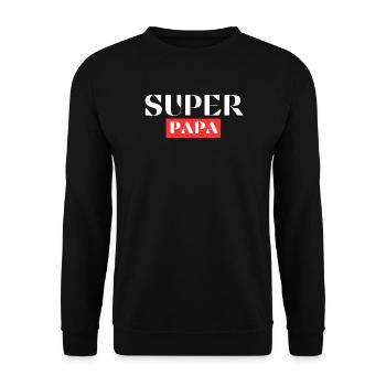 Super Papa Cadeau Fête des Pères Original - Sweat-shirt Unisexe - noir - Devant - Alina (178cm) & Michal (187cm)