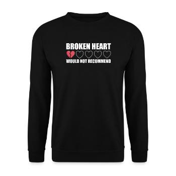 Broken Heart würde Anti Valentine nicht empfehlen - Unisex Pullover - Schwarz - Vorne - Alina (178cm) & Michal (187cm)