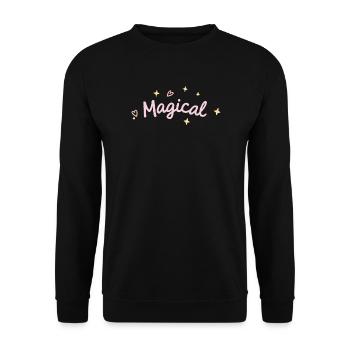Pastellmagie und Funkeln - Unisex Pullover - Schwarz - Vorne - Alina (178cm) & Michal (187cm)