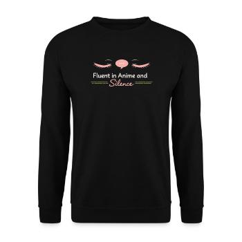 Anime introvert Weeb couch potato - Unisex Sweatshirt - black - Front - Alina (178cm) & Michal (187cm)