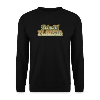 Priority Retro Vintage Spaß - Unisex Pullover - Schwarz - Vorne - Alina (178cm) & Michal (187cm)
