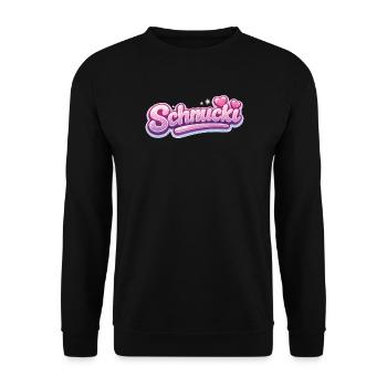 Schnucki Pink Bubble Font - Unisex Sweatshirt - black - Front - Alina (178cm) & Michal (187cm)