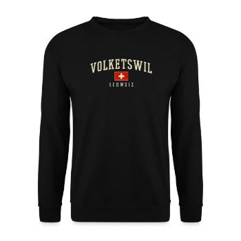Volketswill Switzerland Emblem - Unisex Sweatshirt - black - Front - Alina (178cm) & Michal (187cm)