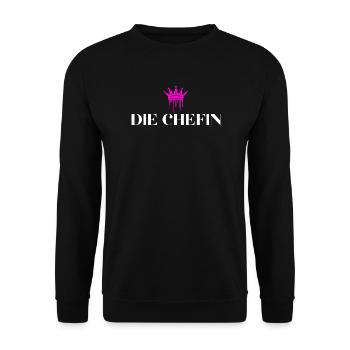 Die Chefin Krone Chefin Geschenke - Unisex Sweatshirt - black - Front - Alina (178cm) & Michal (187cm)