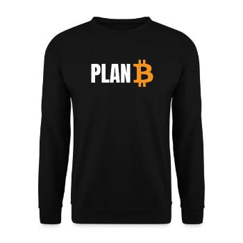 Plan Bitcoin - Unisex Pullover - Schwarz - Vorne - Alina (178cm) & Michal (187cm)