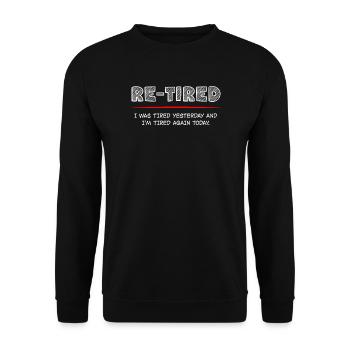 Zurückgezogenes lustiges Typografiedesign - Unisex Pullover - Schwarz - Vorne - Alina (178cm) & Michal (187cm)