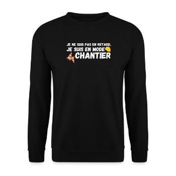 Je suis en mode chantier - Sweat-shirt Unisexe - noir - Devant - Alina (178cm) & Michal (187cm)