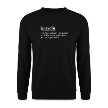 Graveln Definition - Unisex Pullover - Schwarz - Vorne - Alina (178cm) & Michal (187cm)