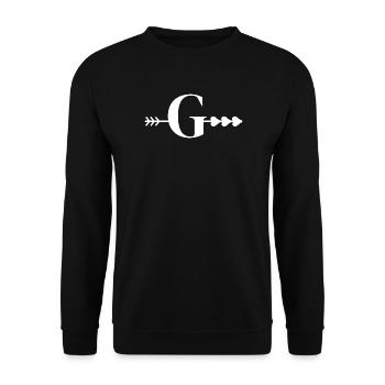 Lettre g flèche cœur - Sweat-shirt Unisexe - noir - Devant - Alina (178cm) & Michal (187cm)