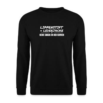 Lippenstift & Lederjacke - Unisex Pullover - Schwarz - Vorne - Alina (178cm) & Michal (187cm)