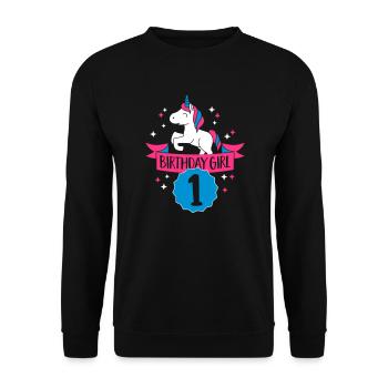 Birthday Girl - one Years old - Sweat-shirt Unisexe - noir - Devant - Alina (178cm) & Michal (187cm)